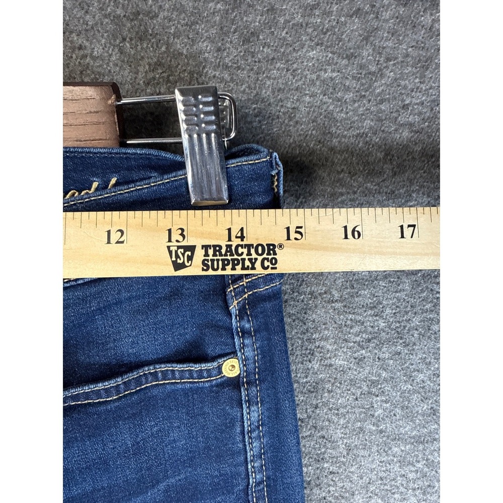 7 For All Mankind Blair Cropped‎ Boot Jeans Dark Wash Frayed Hem Women's Size 28 - Picture 7 of 13